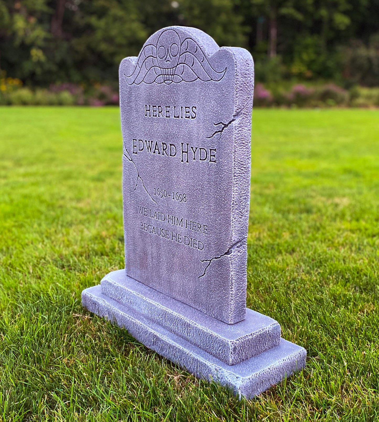 Edward Hyde Handmade Custom Halloween Tombstone - Gravestone Halloween Decor Yard Art