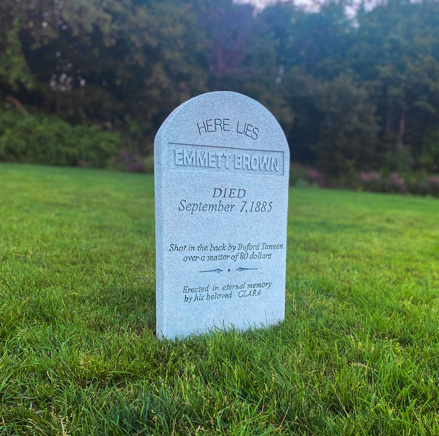 Emmett Brown "Doc" Back to the Future Handmade Custom Halloween Tombstone - Gravestone Halloween Decor Yard Art