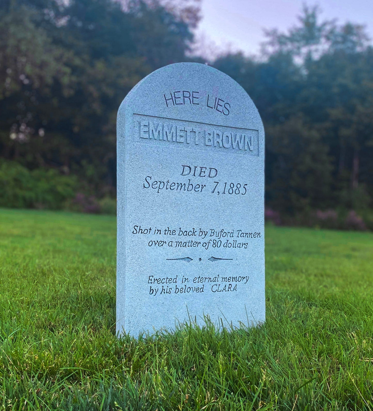 Emmett Brown "Doc" Back to the Future Handmade Custom Halloween Tombstone - Gravestone Halloween Decor Yard Art