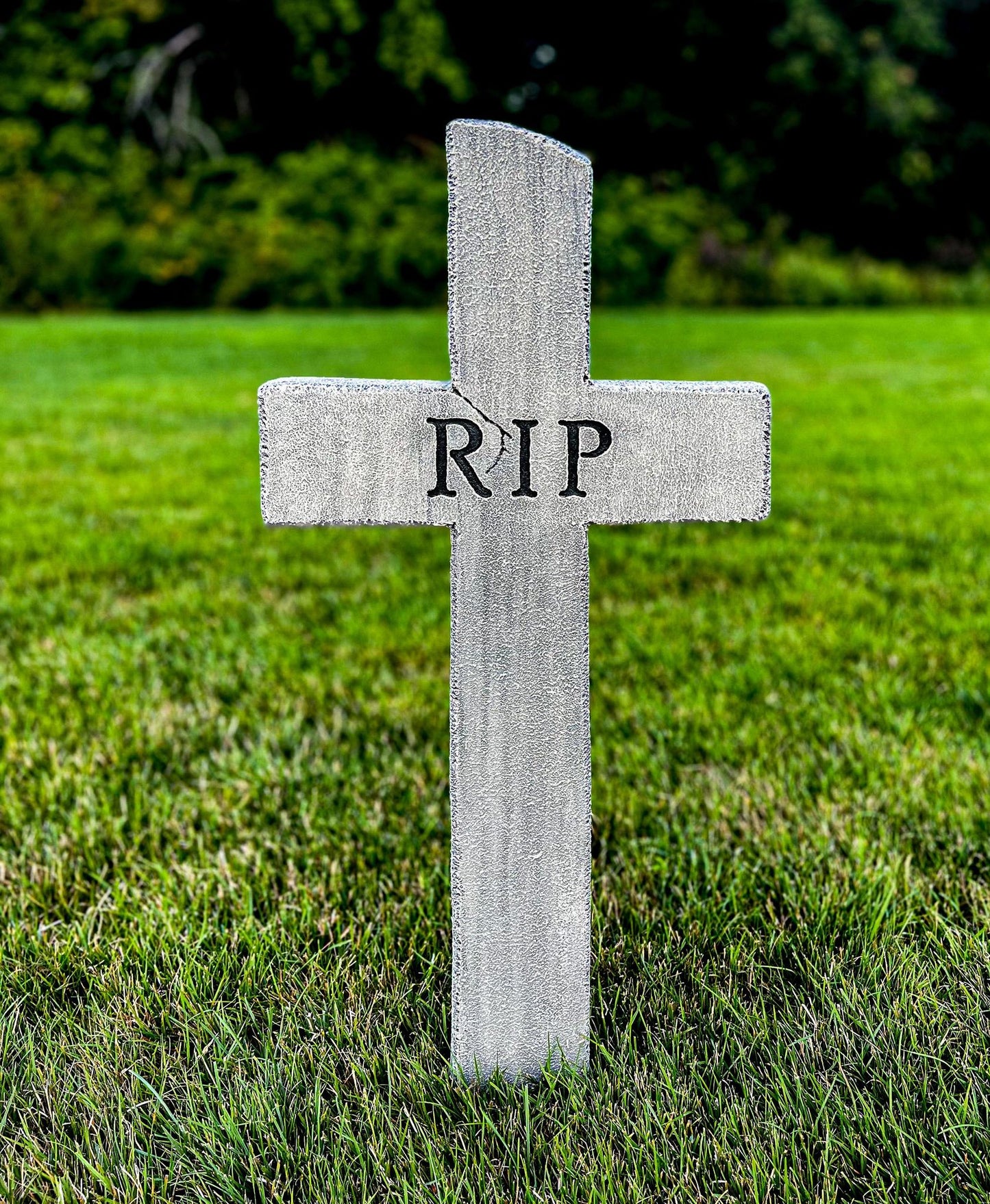 RIP Cross Handmade Custom Halloween Tombstone - Gravestone Halloween Decor Yard Art