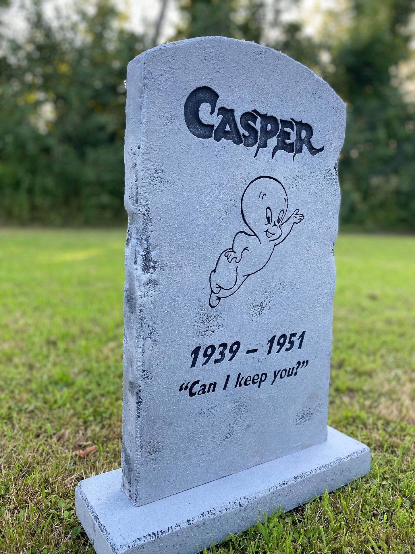 Casper the Friendly Ghost Handmade Custom Halloween Tombstone - Gravestone Halloween Decor Yard Art