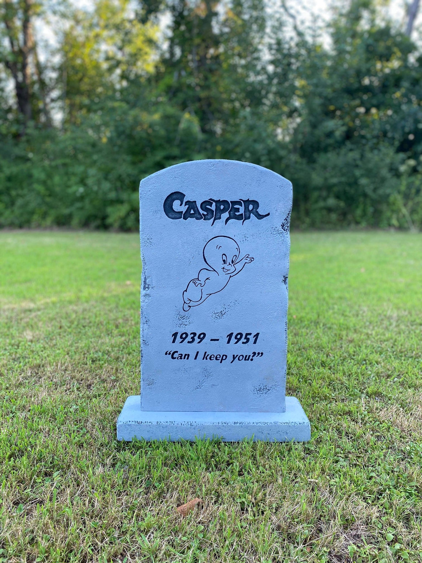 Casper the Friendly Ghost Handmade Custom Halloween Tombstone - Gravestone Halloween Decor Yard Art