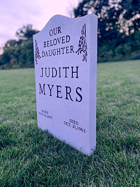Judith Myers Halloween Tombstone Custom Handmade - Gravestone Halloween Decor Yard Art