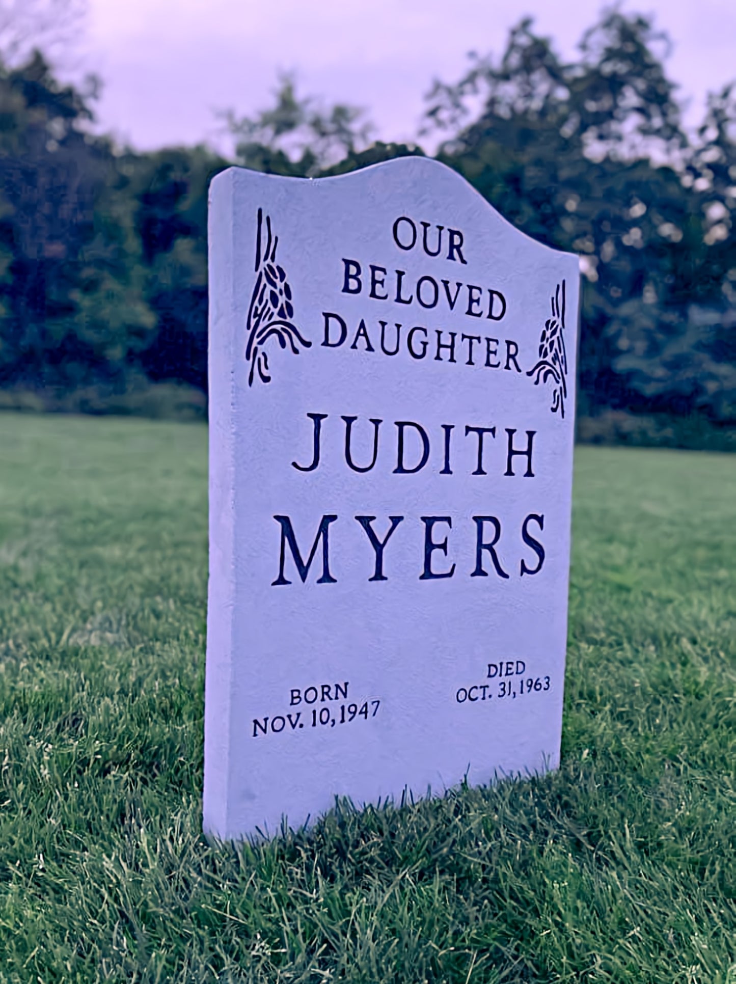 Judith Myers Halloween Tombstone Custom Handmade - Gravestone Halloween Decor Yard Art