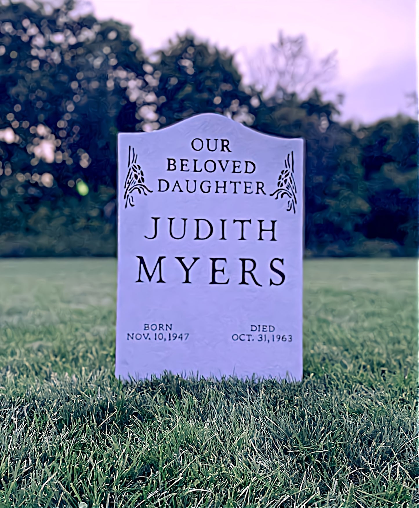 Judith Myers Halloween Tombstone Custom Handmade - Gravestone Halloween Decor Yard Art