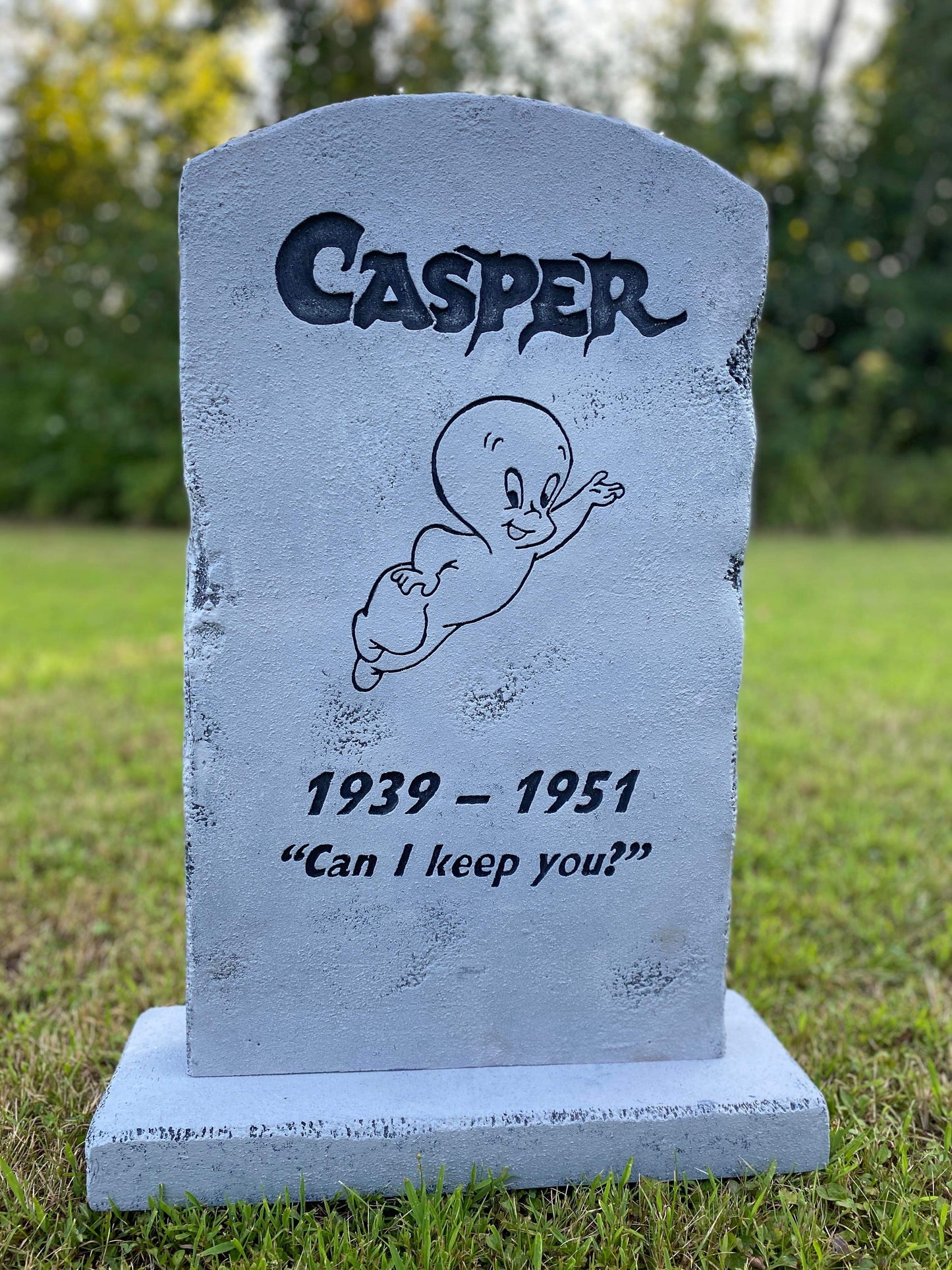 Casper the Friendly Ghost Handmade Custom Halloween Tombstone - Gravestone Halloween Decor Yard Art